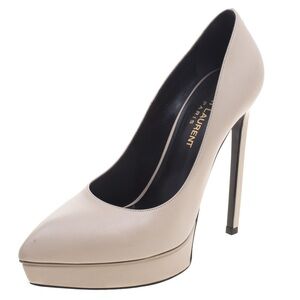 Yves Saint Laurent Cream Platform Heels